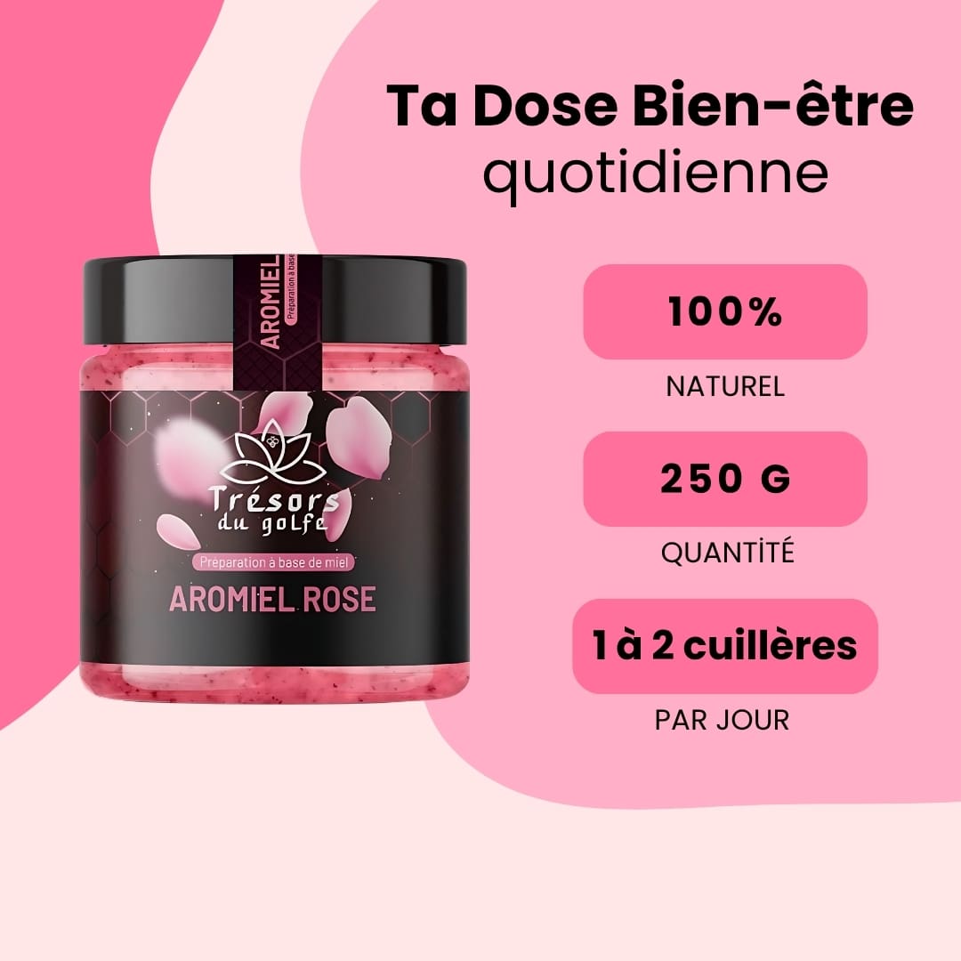 Miel Rose au Cynorrhodon – Aromiel floral & fruité – 250g trésors du golfe