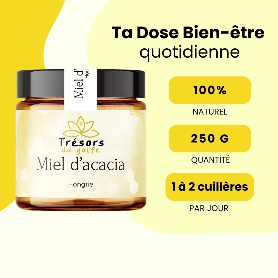 Miel d’Acacia de Hongrie - Doux & clair – Miel pur – 250G trésors du golfe