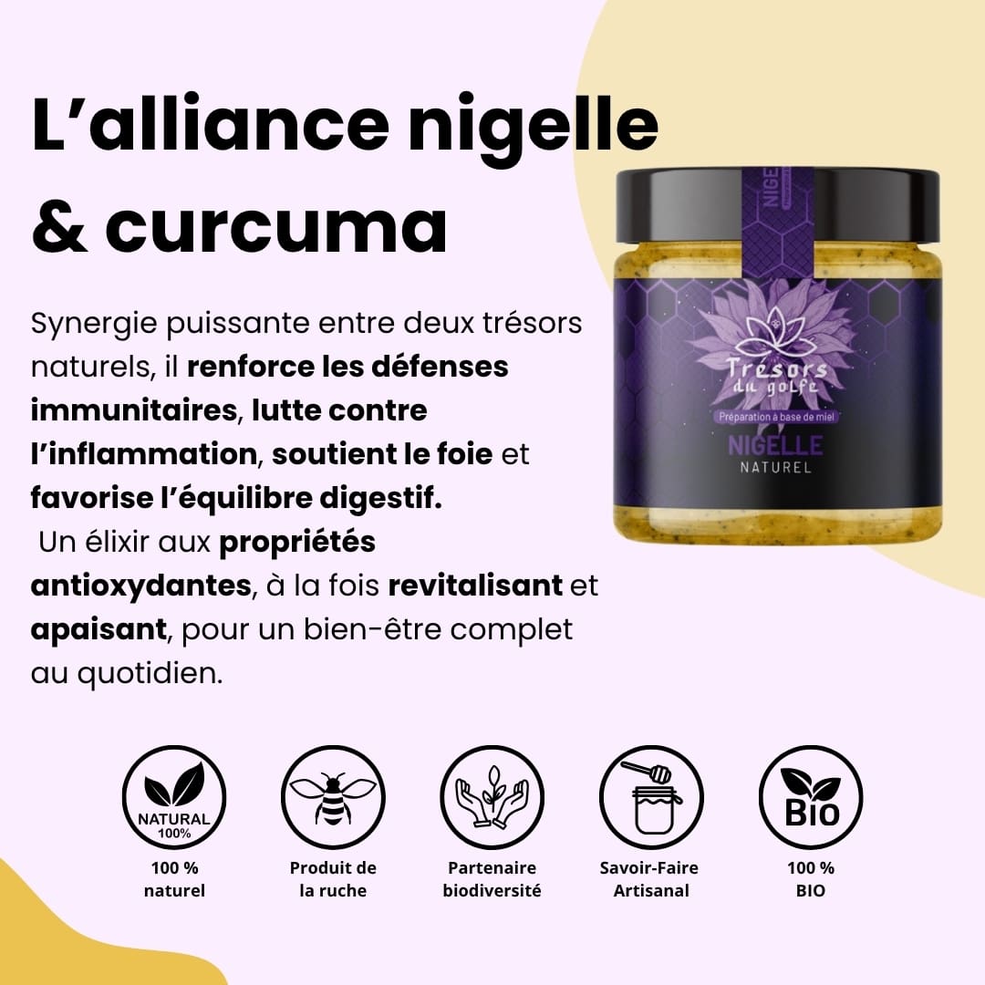 Miel de Nigelle et Curcuma – 250g Kanz Shifae